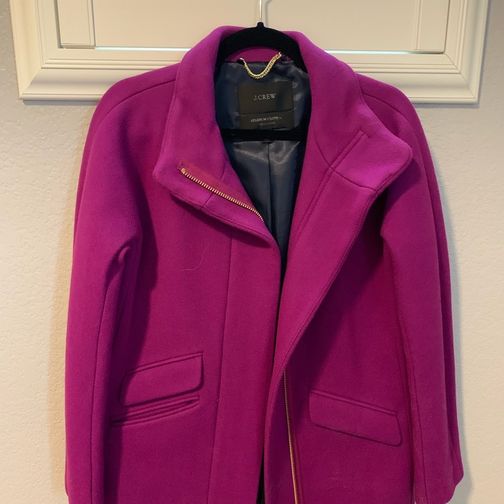 J. Crew Magenta Cocoon coat